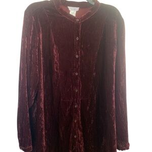Kate Hill Red Oversized Long Sleeve Button Down Shirt